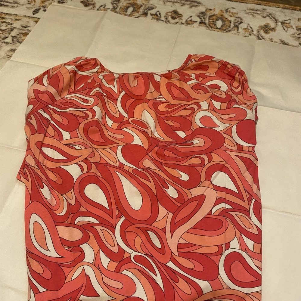 Michael Kors Pink & Coral Abstract Print Blouse - Picture 3 of 4